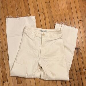 Zara Women's White Sailor Jeans